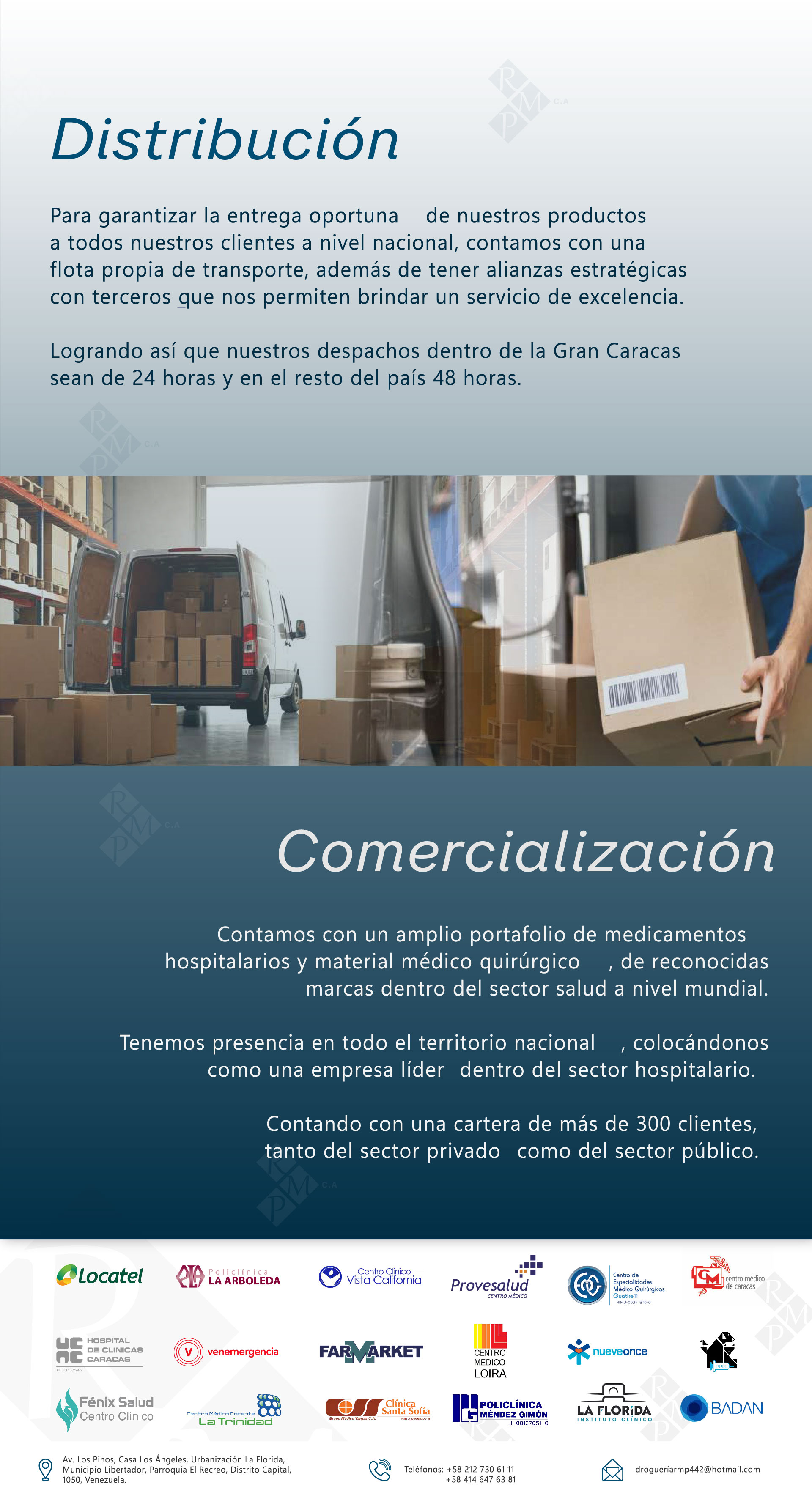 Servicios - Distribución y Comercialización Droguería RMP